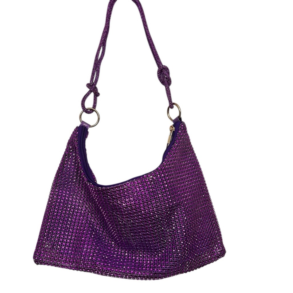 Purple Rhinestone Shoulder Bag